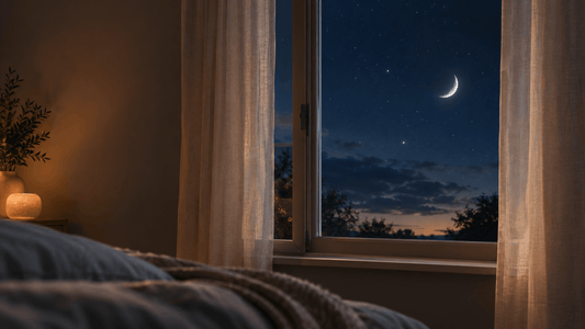 Image of a calm night sky transitioning through soft phases